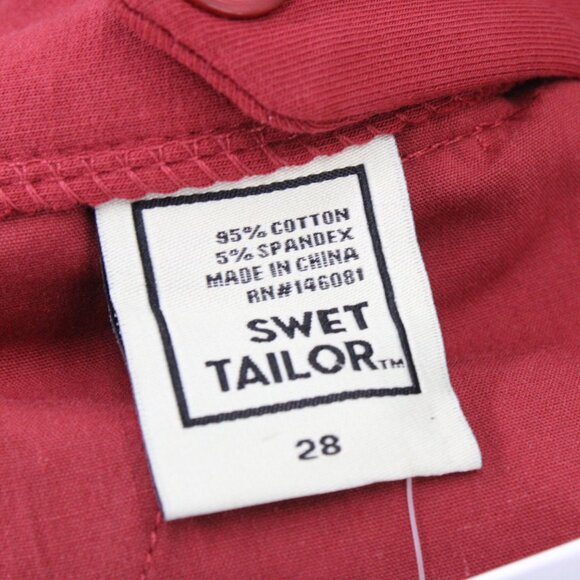 Swet Tailor Chino Shorts Mens Size 28 Red Solid Casual Soft Outdoor NWT - Picture 9 of 9